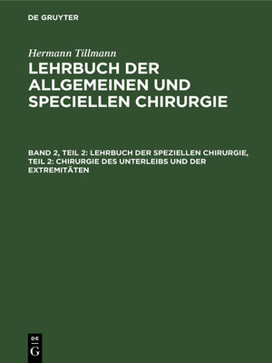 cover image of Lehrbuch der speziellen Chirurgie, Teil 2